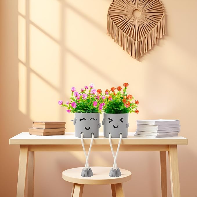 2 Packs Cute Fake Plants, Artificial Potted Plants - Image 4