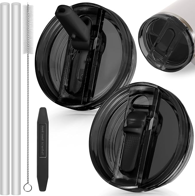 40oz Flip Straw Leak Proof Lid for Stanley Cup Accessories, 2 Pack No Spill Lid by ANTAND