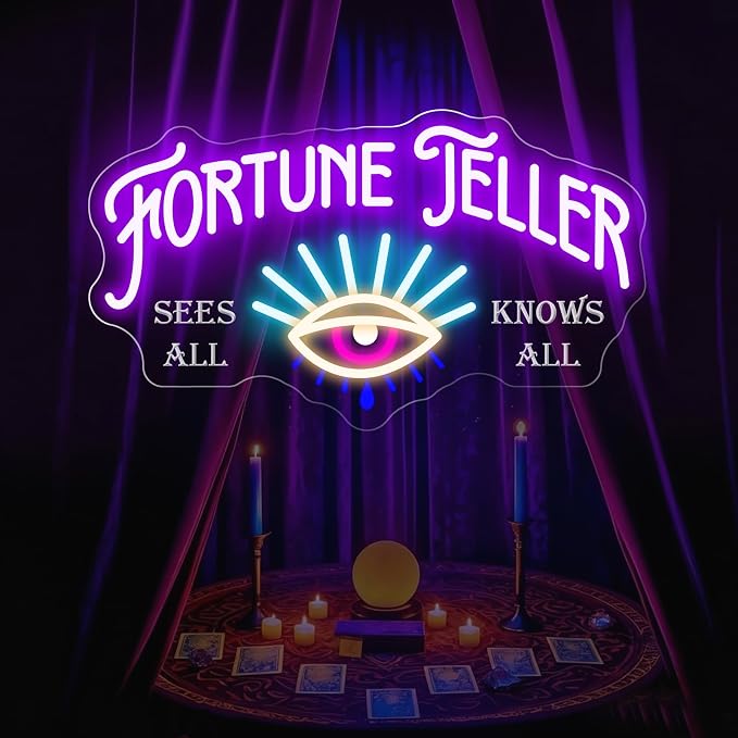Fortune Teller Neon Sign, All-Seeing Eye LED Wall Light by DUOLIYBC