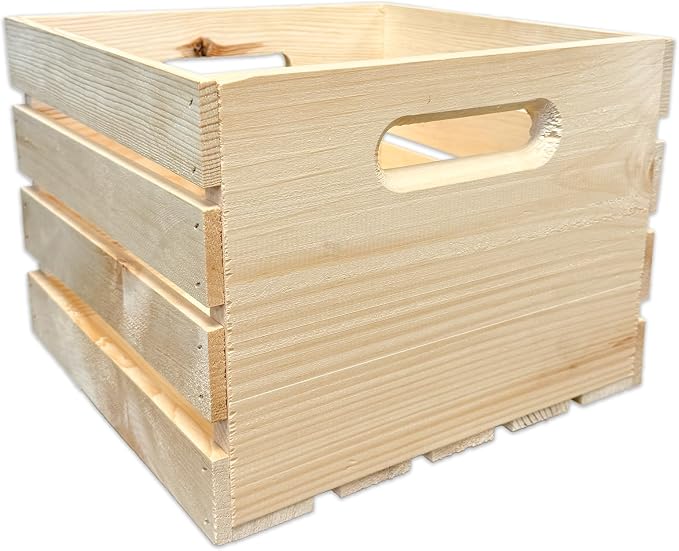 Wilson Wood Unfinished Cube Pine Crate - Image 5
