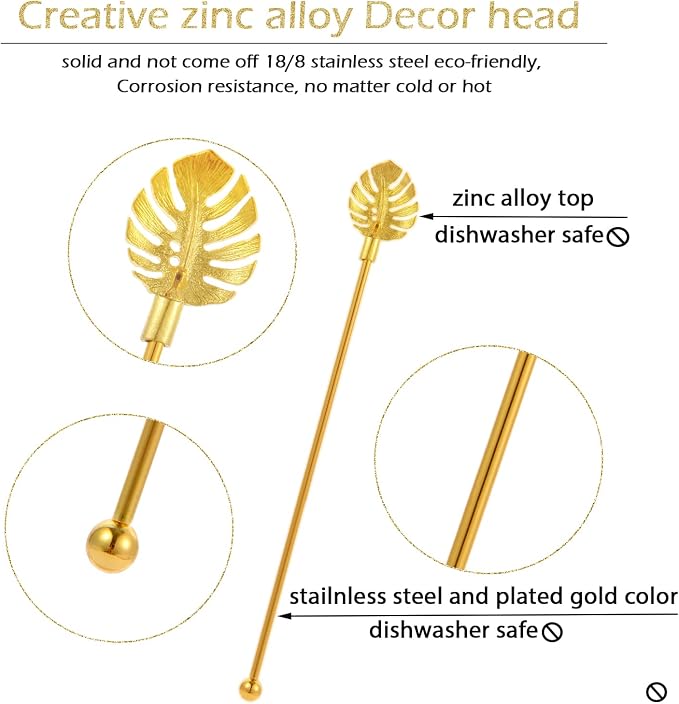 Stainless Steel Coffee Beverage Stirrers Stir Cocktail Drink Swizzle Stick - Image 3