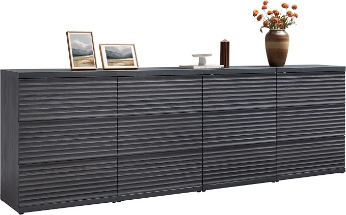SICOTAS Buffet Cabinet with Storage, Modern Accent Sideboard Credenza with 3 by SICOTAS