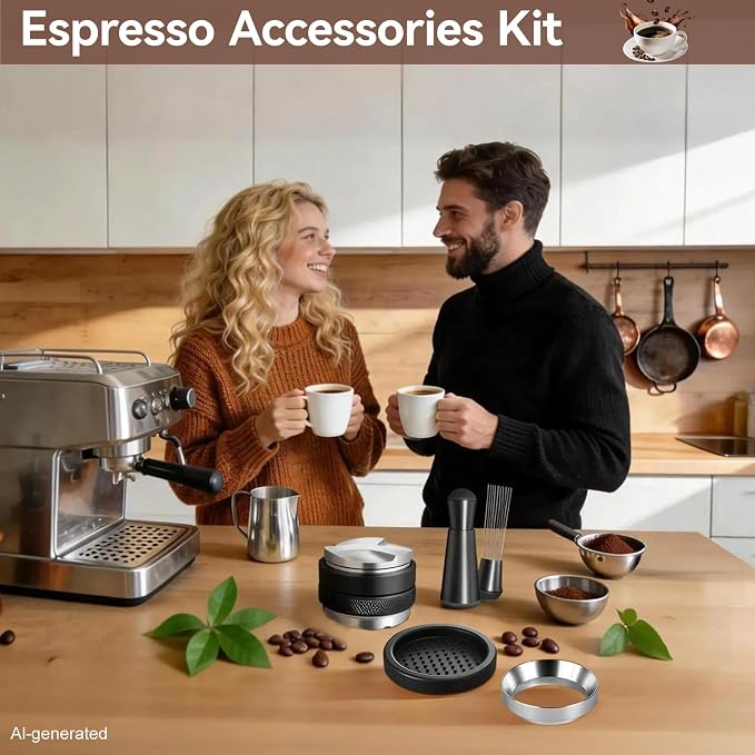 53mm Espresso Accessories Kit, 2-in-1 Distributor & Tamper, Tamper Mat - Image 6