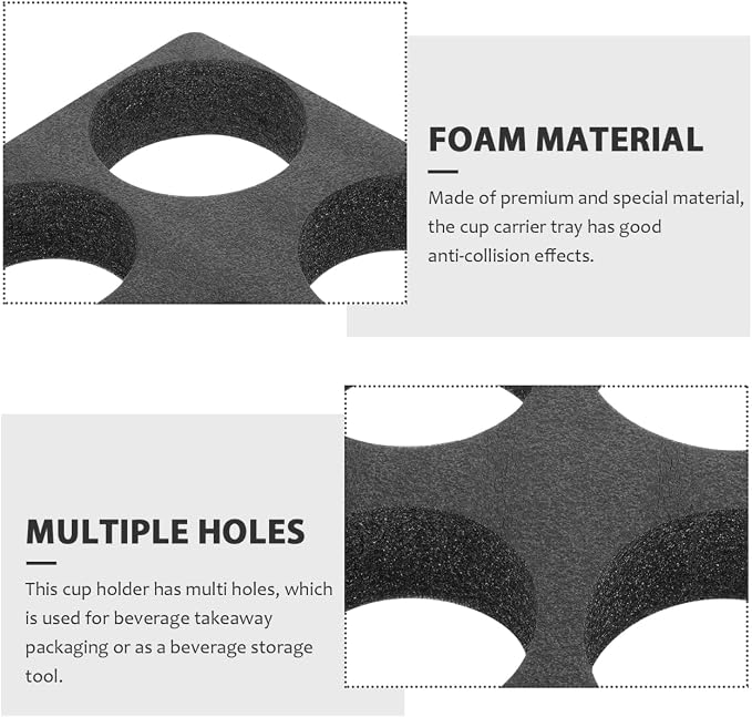 Cup Carrier 4pcs Multiple Holes Cup Holder Foam 2 and 4 Tray Drink Carrier - Image 6
