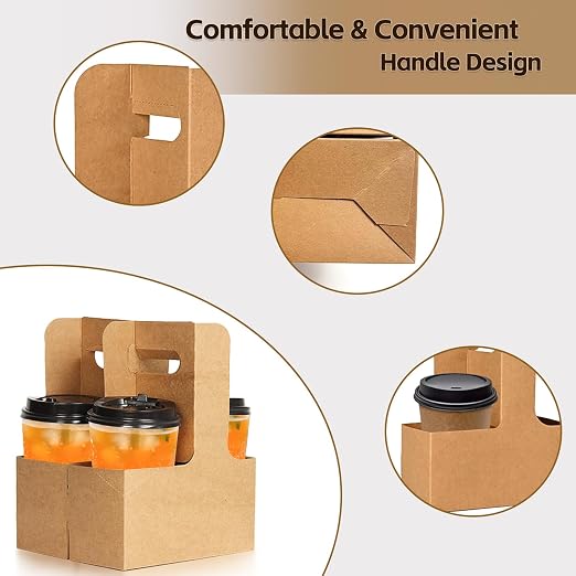 Nexboraque 50 Pack 2 Cup Kraft Drink Carrier - Image 5
