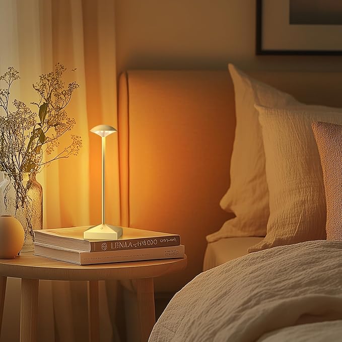 3 Pack 8.26in Gold Small Cordless Table Lamps Rechargeable, Battery Operated - Image 8