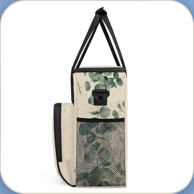 Eucalyptus Leaves Coffee Maker Carring Bag, Large Insulated Storage Organizer - Image 4