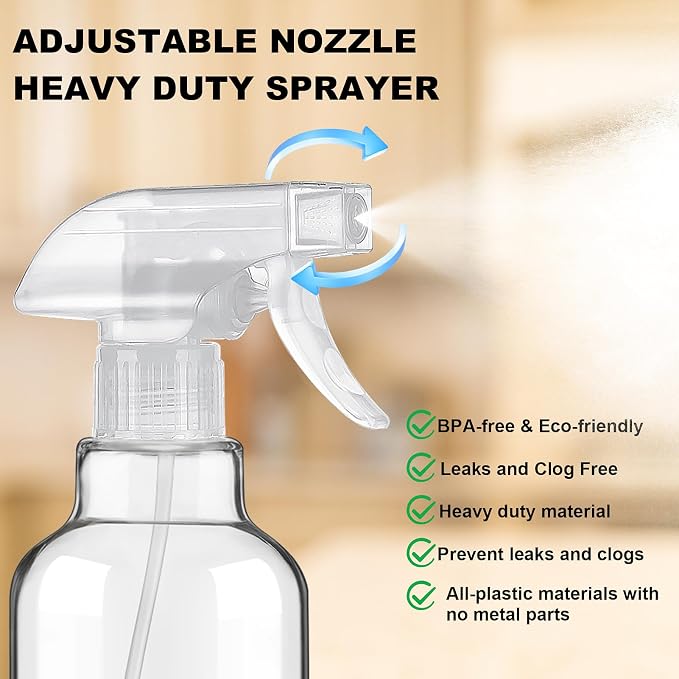 Glass Spray Bottles with Silicone Sleeve 16.9oz 2 Pack Empty Spray Bottle - Image 2