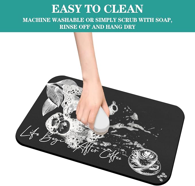 Coffee Mat - Fashion Absorbent Drying Mat Waterproof Protects Kitchen - Maker - Image 6