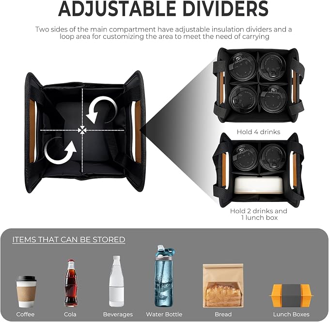 Upgraded Portable 4 Cup Drink Carrier - Image 2