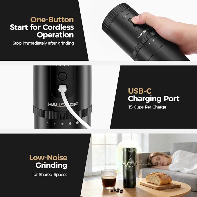 HAUSHOF Portable Coffee Grinder, Camping Coffee Makers, Portable Burr Coffee - Image 7