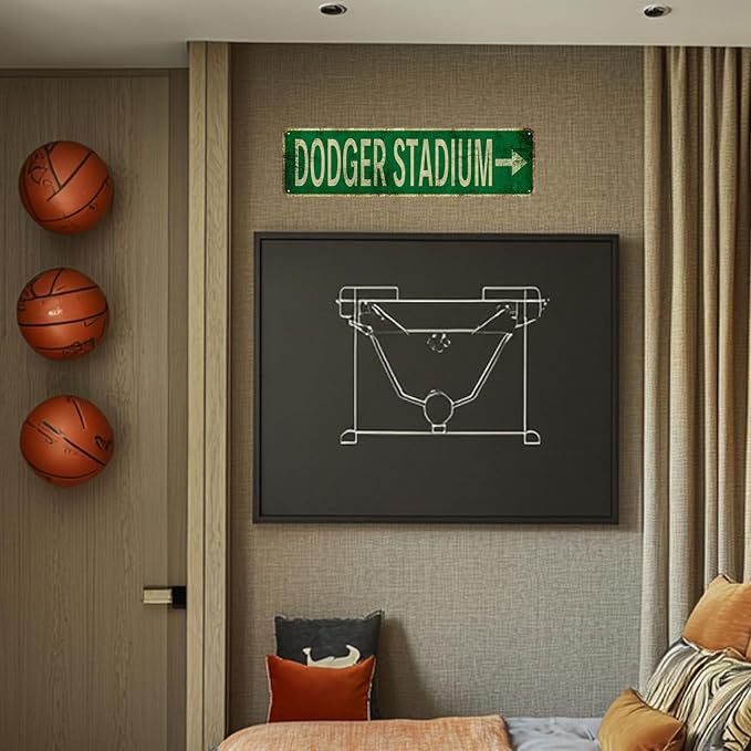 Vintage Tin Sign Dodger Stadium Sign Street Sign Retro Metal Sign - Image 6