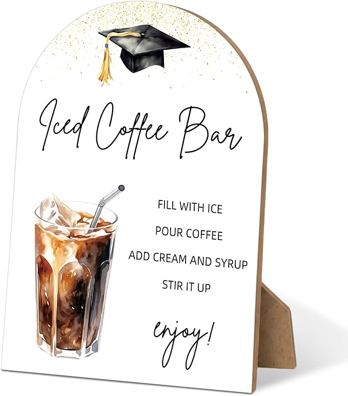 Graduation Iced Coffee Bar Sign by Muruseni