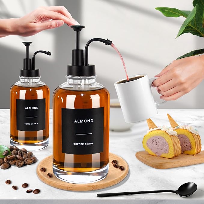 Coffee Syrup Dispenser for Coffee Bar, 16.9 oz 500ml Syrup Pump Dispenser - Image 5