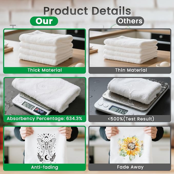 CUTHOLLOW Mystical Aesthetic Decorative Kitchen Towels Set of 4, - Image 3