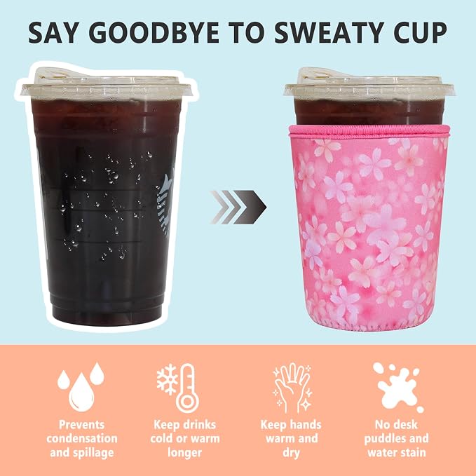 3 Pack Reusable Iced Coffee Sleeves - Image 5