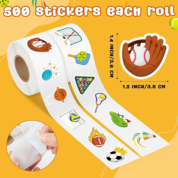 Haooryx Sports Ball Stickers Rolls - Image 3
