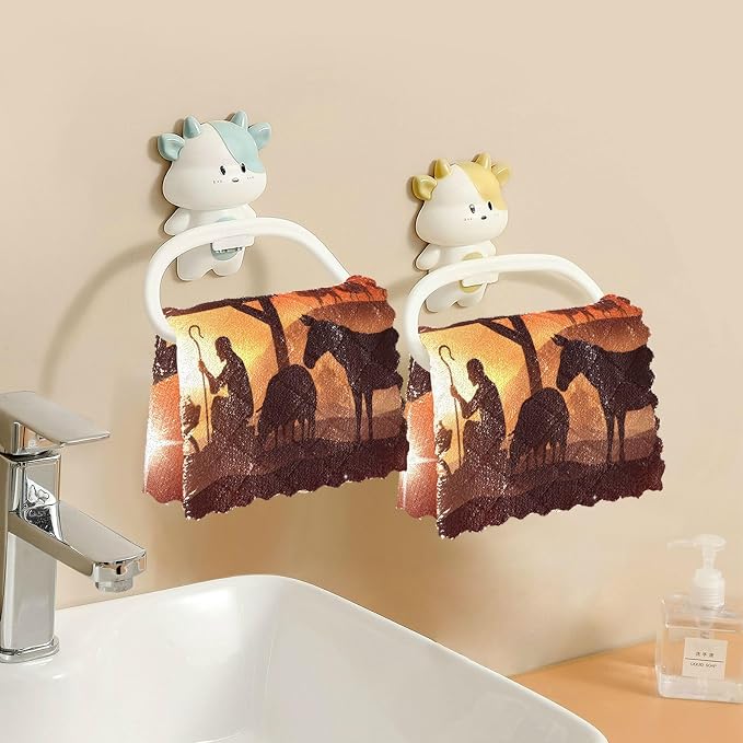 ALAZA Dish Towels Kitchen Cleaning Cloths Christmas Nativity Scene Dish Cloths - Image 5