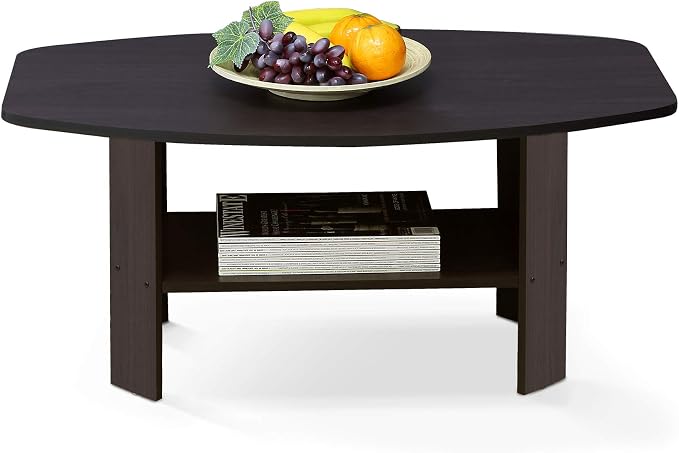 Furinno Simple Design Coffee Table, Dark Walnut - Image 3