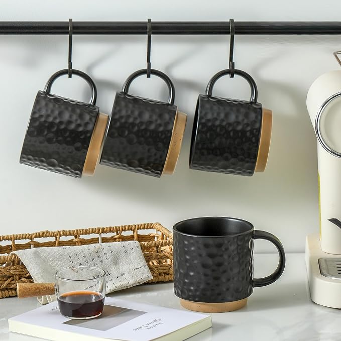 Nihow 16OZ Stackable Coffee Mug Set, Large Ceramic Coffee Mug Set of 4 - Image 4