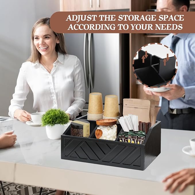 Ukonvi Coffee Pod Holder and Bar Accessories, Wood Station Organizer - Image 4