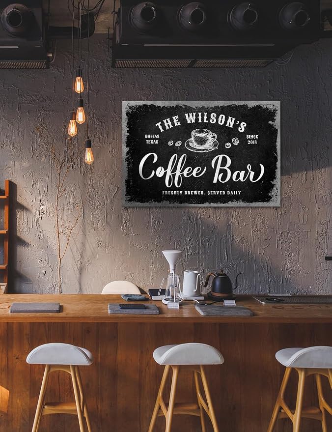 IPIC - Rustic Coffee Bar Sign Brew and Bloom, Large Canvas Print Wall Art - Image 3
