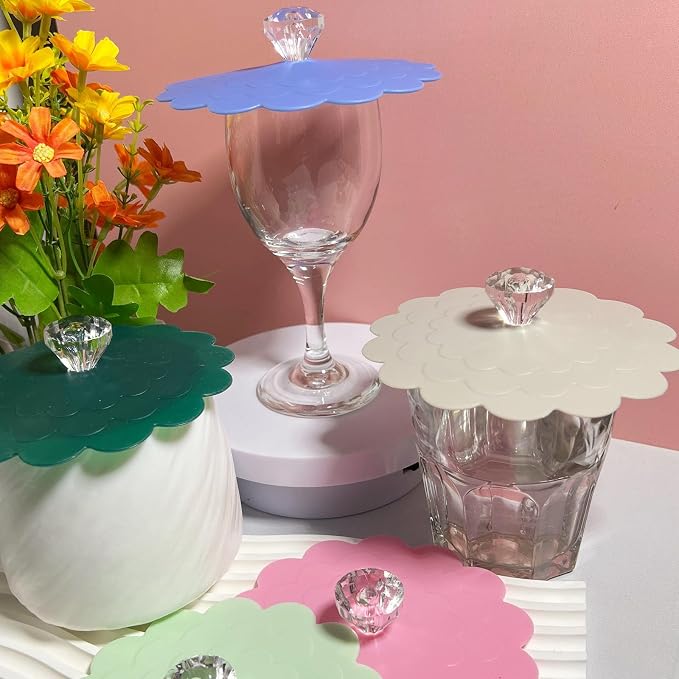 flower Silicone Cup Covers, Flexible Mug Covers, Tea Pots, Hot Cup Lids - Image 9