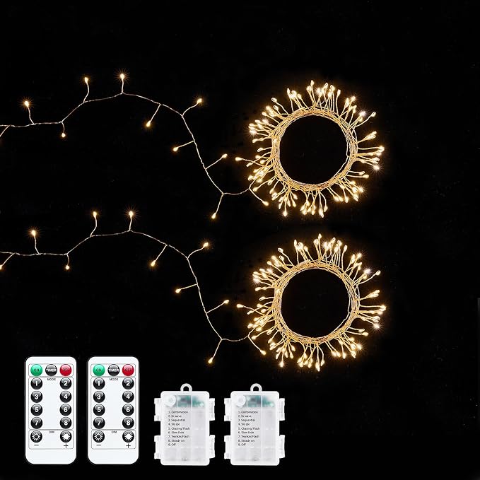 2 Pack Fairy Lights Battery Operated, 5Ft 60 LEDs Firecracker Twinkle Lights - Image 8