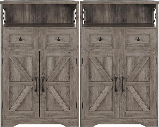 Befrases Set of 2 Farmhouse Storage Cabinet by Befrases