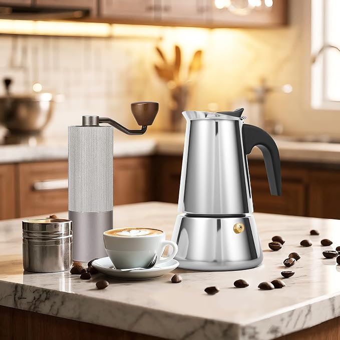 Moka Pot, 4 Cups Stovetop Espresso Maker, 304 Stainless Steel Moka Pot - Image 8