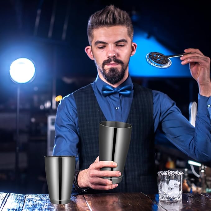 Sabary 6 Pcs Cocktail Shakers Professional Bar Shaker Boston Set Stainless - Image 5