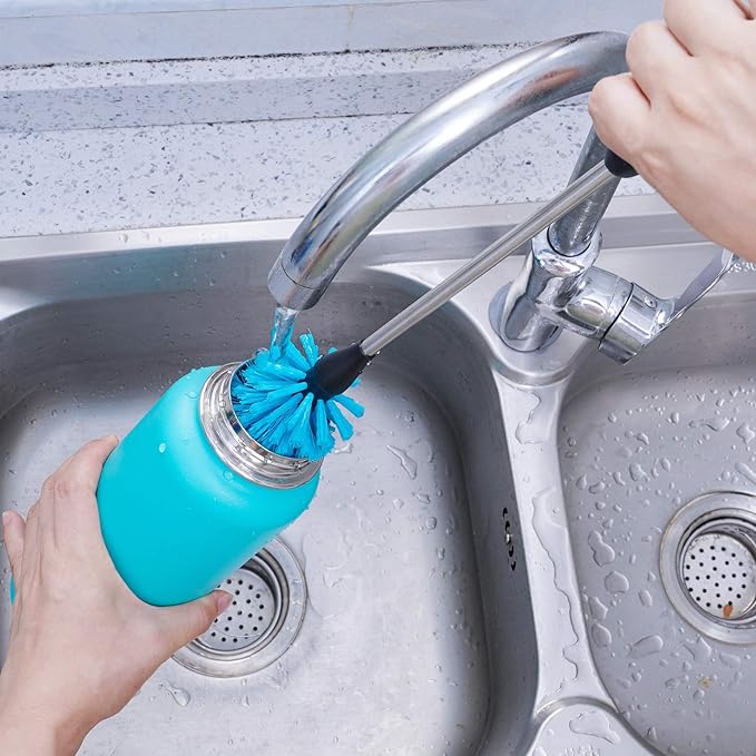 MOSOLAN Stainless Steel Water Bottle Brush, Long Handle Scrubbing Brush - Image 6
