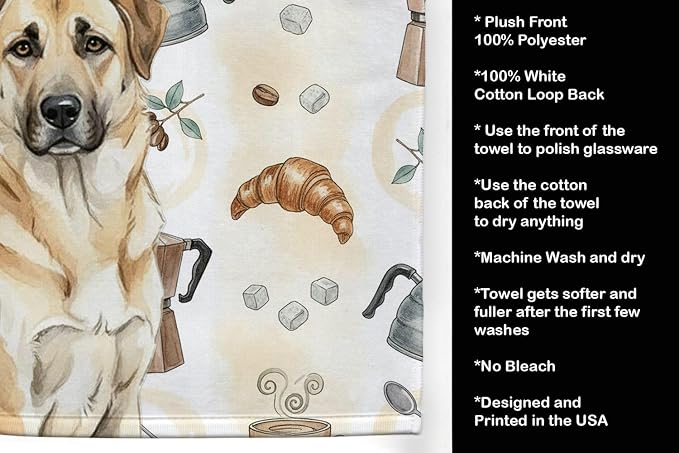 Caroline's Treasures Anatolian Shepherd Dog Coffee Bar Kitchen Towel Velour - Image 4