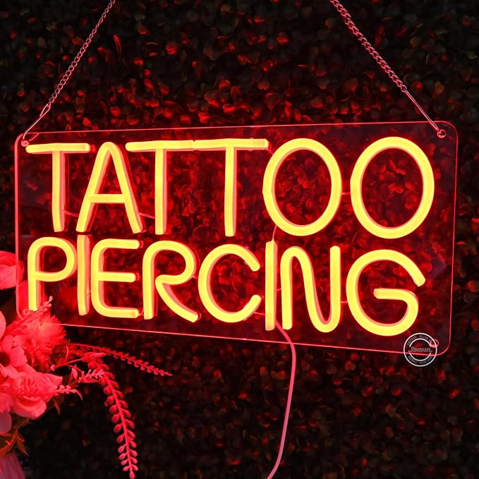 Britrio TATTOO Neon Light Sign for Tattoo Salon Studio Ear Body Piercing Shop - Image 6