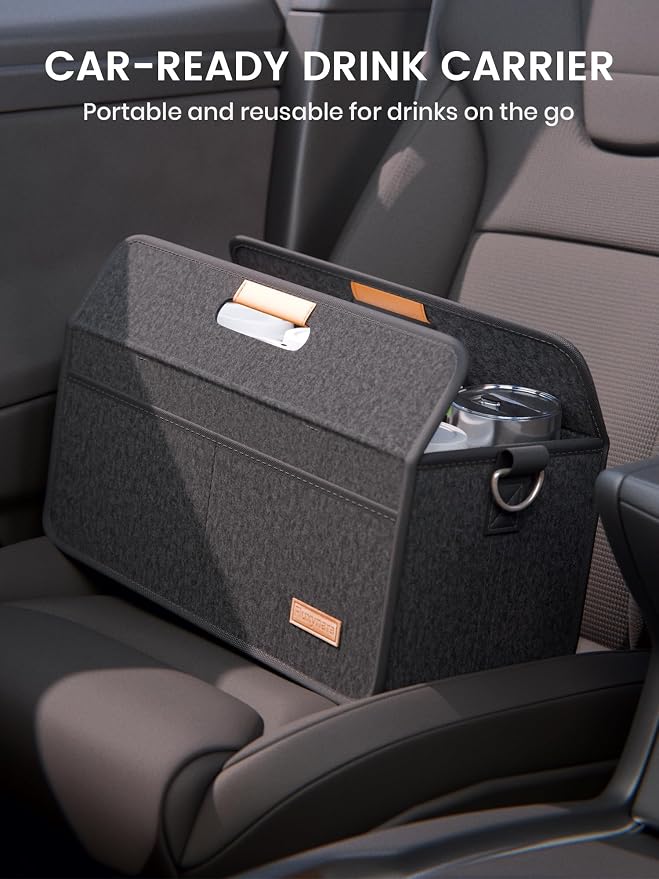Fluxynara 8-Cup Reusable Felt Drink Carrier - Image 5