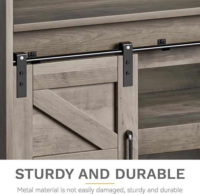 DWVO Farmhouse Buffet Cabinets, Sliding Barn Door Sideboard Cabinet - Image 5