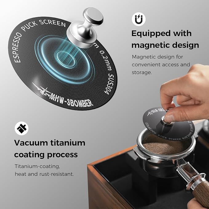 MHW-3BOMBER 58mm Espresso Puck Screen 0.2mm WDT Tool Espresso - Image 3