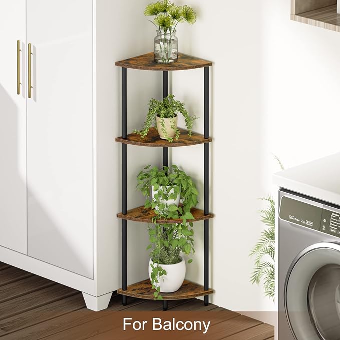 SRIWATANA 4-Tier Standing Corner Shelf, 42.9" Corner Shelf Stand - Image 7