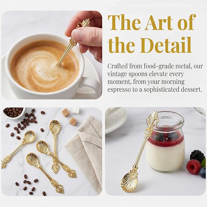 Yarlung 16 Pack Mini Coffee Spoons, 4.5 Inch Demitasse Vintage Spoon - Image 7