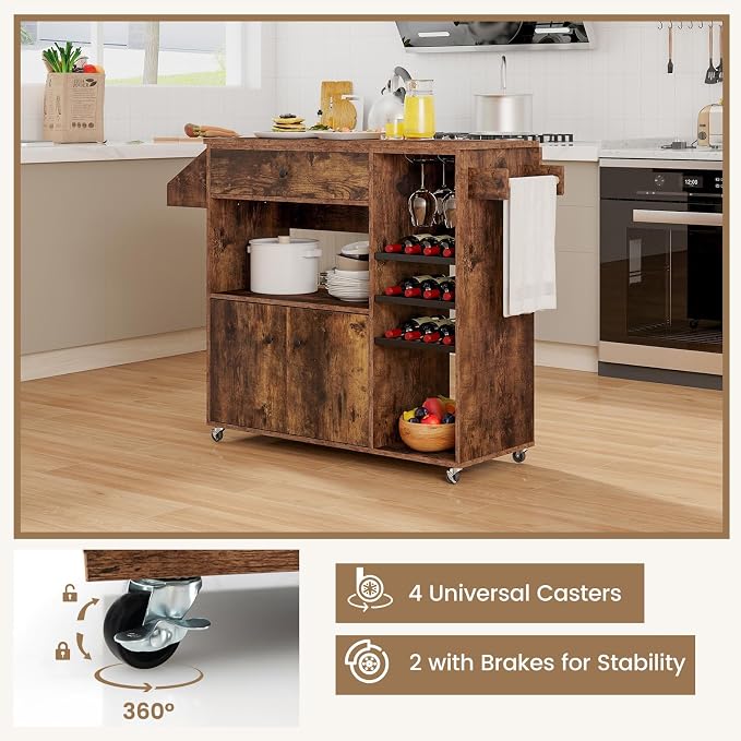 Giantex Rolling Kitchen Island Cart - Image 7