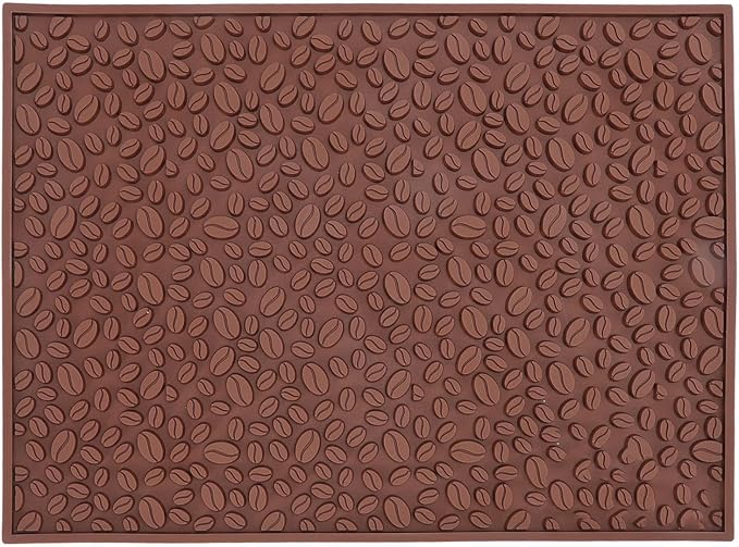 Coffee Bar Mat Slip Water Absorbing | Coffee Bean Design PVC Drip Tray by Unknown