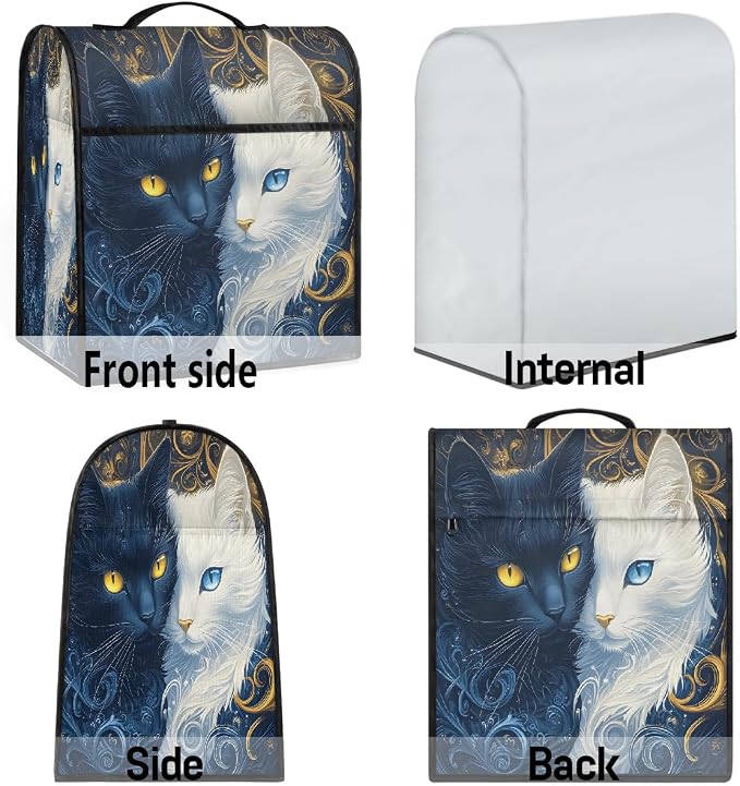 Cat Kitchen Aid Mixer Cover Compatible Stand Mixer Dust Cover | White Black - Image 7