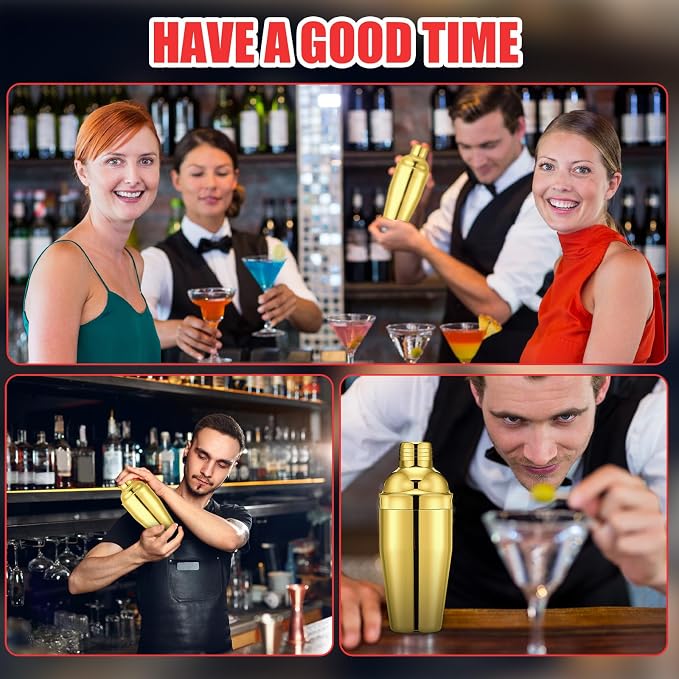 Nitial 9 Pcs Bar Cocktail Shaker Professional Stainless Steel Martini Drink - Image 6