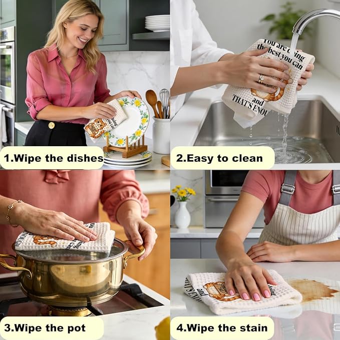 Inspirational Cat Kitchen Towels 24x14 Inch, Encouraging Orange Cat Gifts - Image 6
