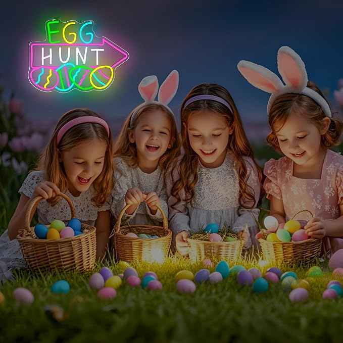 Easter Neon Sign for Wall Decor Easter Egg Hunt Led Sign Easter Decorations - Image 6