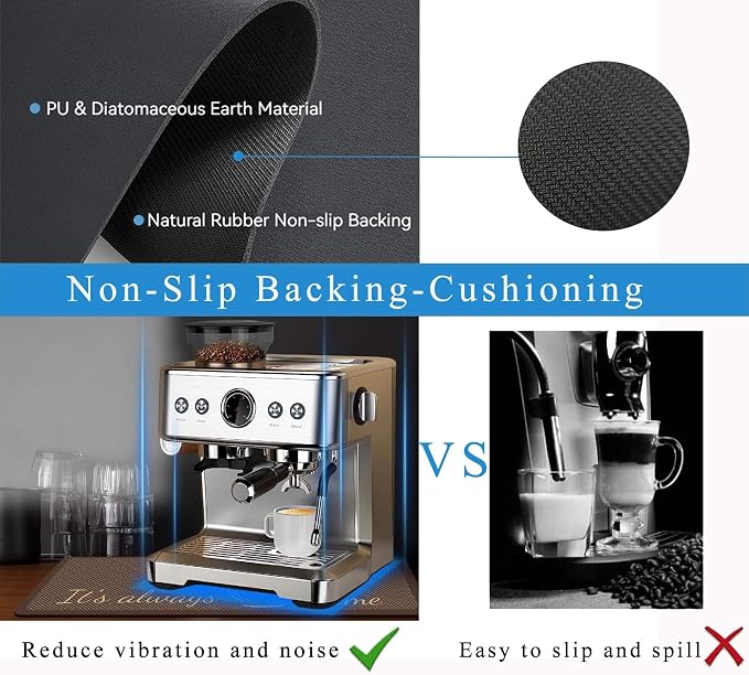Coffee Mat for Countertops, Coffee Bar Accessories Fit Under Coffee Maker - Image 6