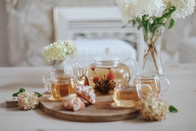 Teabloom Set of Two Premium Borosilicate Glass Tea Cups - 7 oz / 207 ml - - Image 3