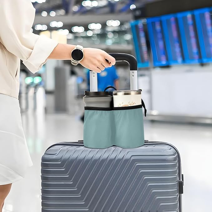 DOMIKING Teal Travel Luggage Cup Holder - Image 5