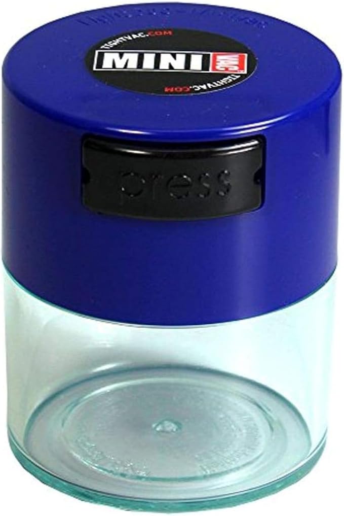 Tightpac - Minivac - Dark Blue Cap - Clear Body - 1.4oz - .12 Liter by Tightpac+America+Inc.