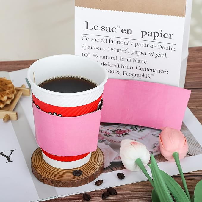Disposable Coffee Cup Sleeves Corrugated Kraft Paper Coffee Cup Sleeves Holder - Image 6